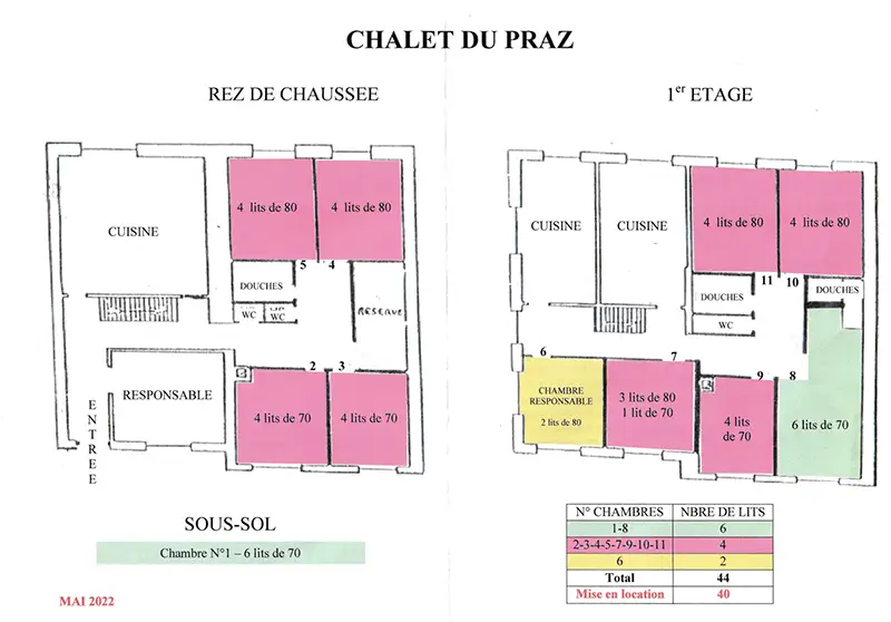 Plan chalet du praz
